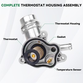 LOREADA Aluminium Engine Coolant Thermostat Housing Assembly 68217305AE for 2017-2025 Chrysler Pacifica 2020-2024 Voyager 2022-2025 Ram ProMaster 1500 2500 3500 3.6L Replace NO. 902-3114 68217305AG