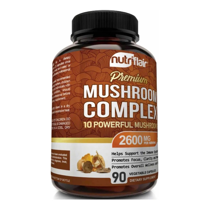 Mushroom Complex 2600mg (90 Cápsulas) Nutriflair Hecho En Eu Sin
