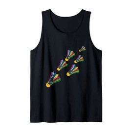 Colorful Badminton Shuttlecocks Birdie Art Tank Top