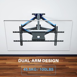 Sylvox Full Motion TV Wall Mount, TV Mount Bracket for 40-75 inch TVs, Dual Articulating Arms, Swivel and Tilt, Max VESA 600x400mm, Holds Up to 100lbs