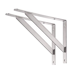 YUMORE 14" Stainless Steel Shelf Bracket, Max Load: 550lb Heavy Duty Solid Shelf Support Corner Brace Joint Right Angle Bracket, Pack of 2