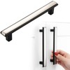 BEROSSA Nickel and Black Cabinet Pulls Brushed Nickel and Matte
