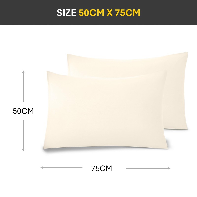 Pair of Pillowcases (50cmx75cm) - Ultra Soft Microfibre Pillow Covers,