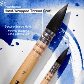 MEEDEN Watercolor Brushes Professional - 9 Pack Synthetic Squirrel Hair Artist Paint Brushes Set with Beech Wood Handle Great for Artists Hobbyists