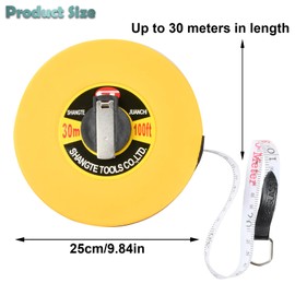 Fibreglass Measuring Ruler, Tape Measure 30 m, Fibreglass Measuring Ruler, Double-Sided, 30 m Fibreglass Measuring Tape, Long Tape Roll Measuring Tools, for Construction Masonry, Carpentry