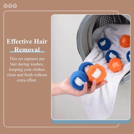 Reusable Hair Remover Laundry Ball Set, 3 Counts/set Summer Washing Machine Hair Catcher Dryer Ball for Clothing Dog Cat Pet Hair Remover, Laundry Cleaning Products:_Multicolor_Blue