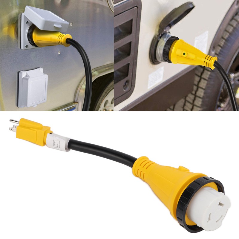 RV Plug Adapter Twisting Locking Receptacle Easily Carry Safety 15A