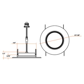 LEDVANCE 5/6" Night Ring Retrofit Downlight, 8W, Recessed Lighting with 5 CCT (2700K/3000K/3500K/4000K/5000K), 700 LMS, 90 CRI, Energy Star, Damp Rated, White - 1 Pack (65798)