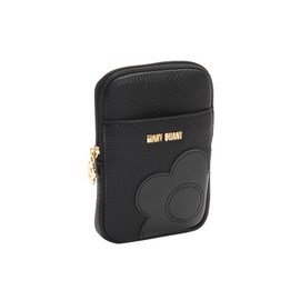 MARY QUANT Shrink Daisy Patch Lip Pouch, H 4.9 x W 3.5 x D 1.0 inches (12.5 x 9 x 2.5 cm), Black