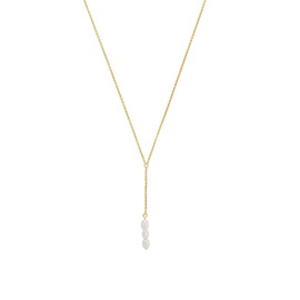 Amor 2034091 Women's Necklace with Pendant 925 Sterling Silver with Freshwater Cultured Pearl 42 + 3 cm Gold Comes in Jewellery Gift Box, Sterling Silver, None