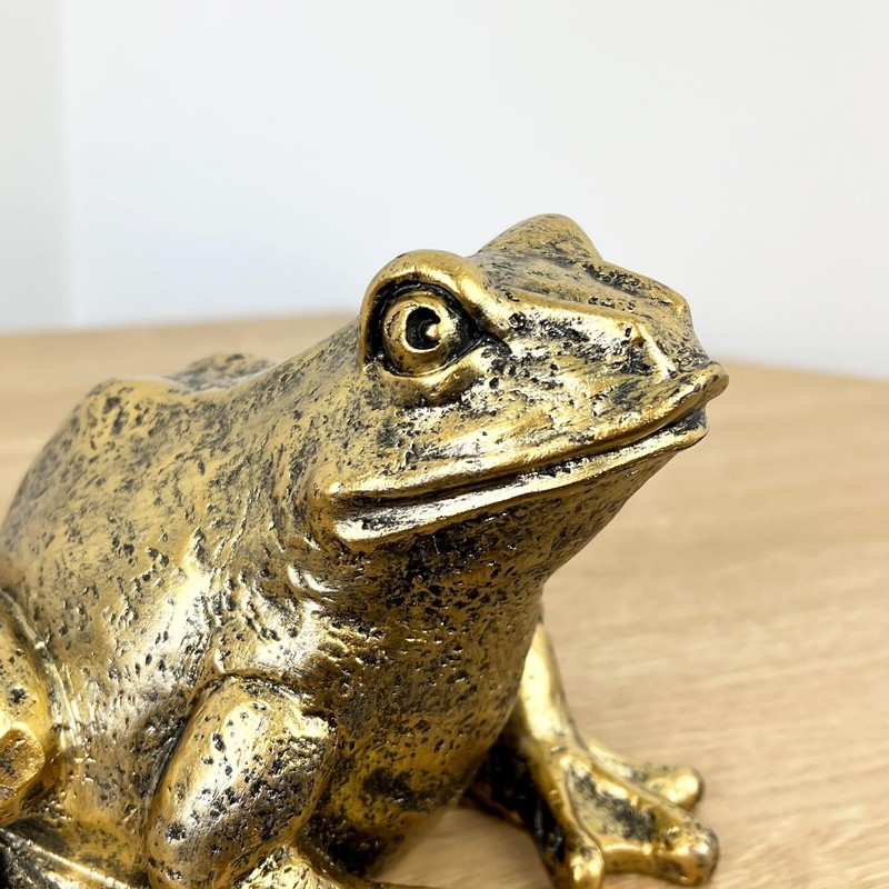 Alfie Francis Gold Frog Ornament Statue Home Shelf Decor Sculpture