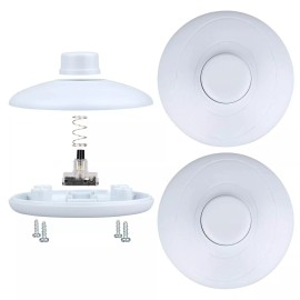 Spring 3Pk Floor Foot Switch White Foot Pedal Lamp Round Step ON Off Spring Push Button