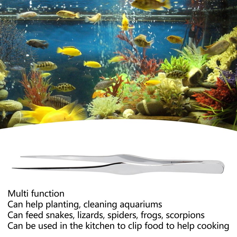 Aquarium Tweezers Long Handle Straight Stainless Steel Multifunction Fish Tank