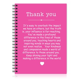 QYUVK Thank You Rose Red Hardcover 160 Pages Spiral Notebooks, Funny Thank You Gifts for Women Men Coworkers Leader Mentor, Appreciation Gifts for Employees, Thanksgiving Gifts for Colleagues Leaders