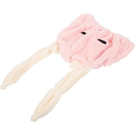 Toalla para Secar el Cabello de Microfibra Rosa Diseño de Orejas, Secado Rápido, Adecuado para Uso Diario en Casa