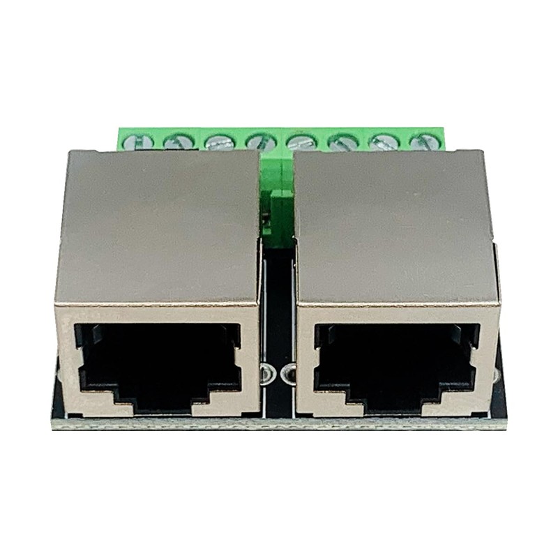 Teansic 2PCS RJ45 Ethernet Dual Female Terminal Breakout Board,3.5mm Pitch