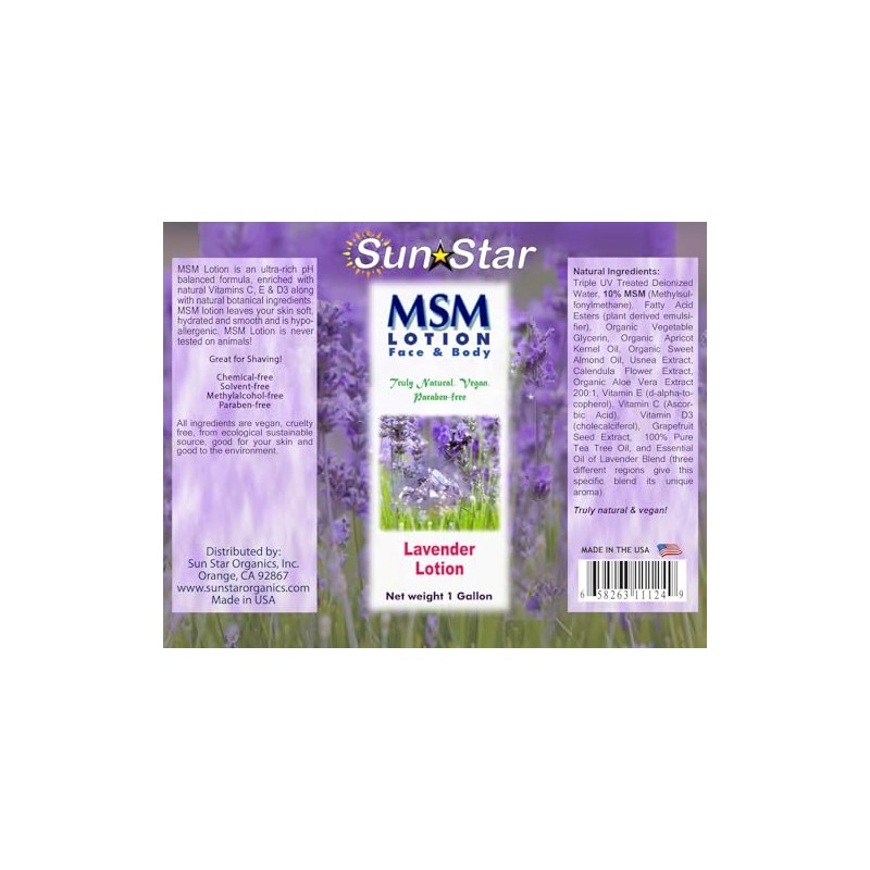 MSM Lavender Lotion (Lavender, 1 Gal)