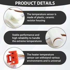 2 PCS Car Diesel Heater Temperature Sensor for Chinese Diesel Heater, Temperature Sensor Connectors, Probe Square Connection, Car Van Motorhome Universal