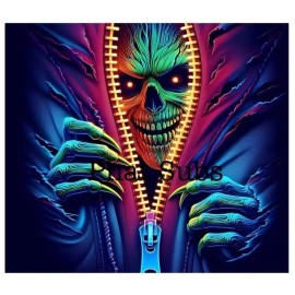 Unbranded 20oz Sublimation Tumbler Wrap Zipper Monster Ready To Press Heat Transfer