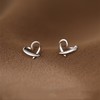 XYWstore Heart Hoop Earrings, 925 Silver, Women's Classic Hollow Design,