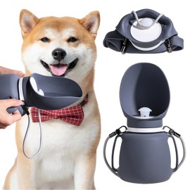 NVTED Silicone Dog Water Bottle, Pet Accompanying Water Cup Foldable Travel Drinking Bowl with Leak-Proof Design for Pets, Dog Water Dispenser for Outdoor