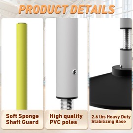 Morimoe Agility Poles with Soft Foam Cover - Weighted Rubber Base & Rebound Tumbler Design for Soccer/Basketball Training | Includes Carry Bag for Indoor/Outdoor Use (40 Inch)