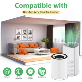 FMDZFL 2 Pack Replacement Filter Compatible with BlissAer Kery-Plus Air Purifier, 3-in-1 Filtration System with Activated Carbon Filter