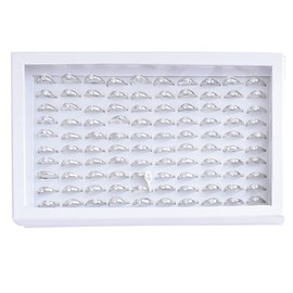 ZLY Jewelry Rings Display Tray Velvet 100 Slot Case Box Jewelry Storage Box (White)