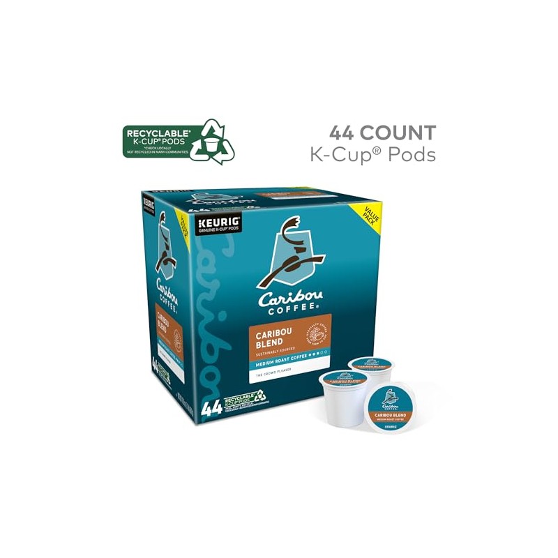 Caribou Coffee Caribou Blend Keurig Single-Serve K-Cup Pod, Medium Roast