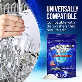 IMPRESA Coarse-Grain Dishwasher Salt - 80 Oz 100% Pure Formula & Softener Salt - Compatible With Miele, Bosch & Whirlpool Models & Dishwasher Water Softener