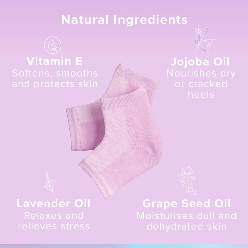 Glowxie Moisturising Gel Heel Socks for Cracked Heels - 2x