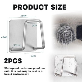 MVOLEGDE 2 Stück Schwammhalter Küche,Edelstahl Sponge Holder,Selbstklebend Schwammhalter Spülbecken,Silber Spülschwammhalter,Multifunktionaler Küchenschwammhalter für Bürsten,Drahtseile,Schäler