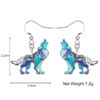 DOWAY Cute Wolf Gifts Enamel Howling Wolves Earrings Dangle Jungle