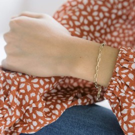 Honeycat Greta Thick Chain Link Bracelet in Gold, Rose Gold, or Silver | Minimalist, Delicate Jewelry (Rose Gold)