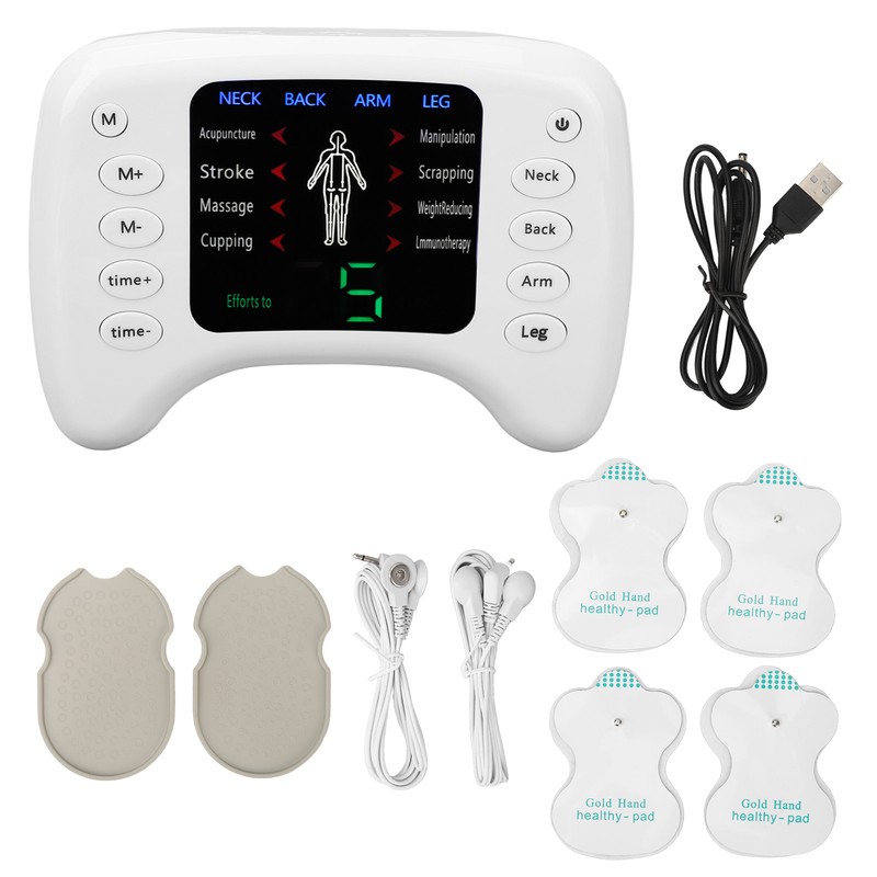 Electronic Pulse Massager Adjustable 15 Gears 8 Modes Timer Dual