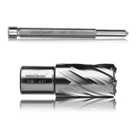 ANGELSWORD HSS Annular Cutter Diameter 7/8", Cutting Depth 2" High Speed Steel, Mag Drill Bits Kit for Magnetic Drill Press, with One 1/4"*4" Pilot Pin