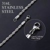 Cadena Torsal 3/4mm Acero Inoxidable Hombre Collar 60cm L
