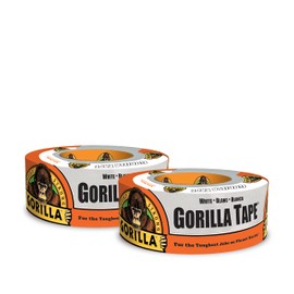 Gorilla White Duct Tape, 1.88" x 10 yd, White, (Pack of 2)