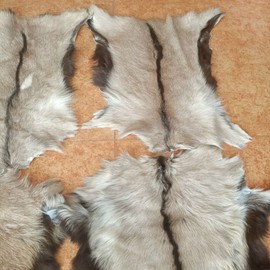 Real Antelope Goat Hide Fur Skin Pelt Fur Sheepskin Leather Fur Skin Clothing Accessories Light Brown 1pcs(Approx 15"X18")