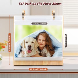 5x7 Desk Landscap Photo Album Desktop Standing Flip Photo Album on Stand Horizontal Photo Collection Tabletop