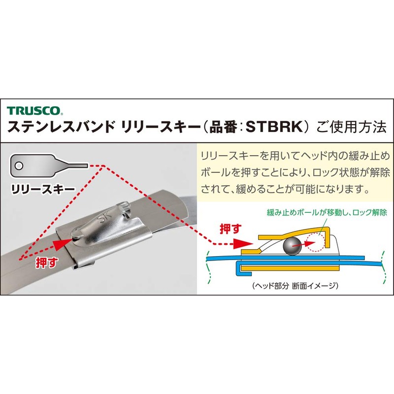 TRUSCO STBRK Stainless Steel Band Release Key for Removable Type