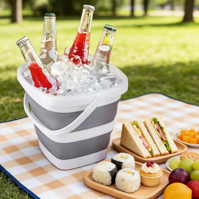 UQMIQURA Secchio pieghevole da 5 l, secchio pieghevole in plastica,