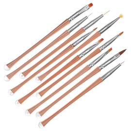 FOMIYES 10pcs Nail Art Brush Set Smudge Pen Nail Art Painting Tool Portable for Women