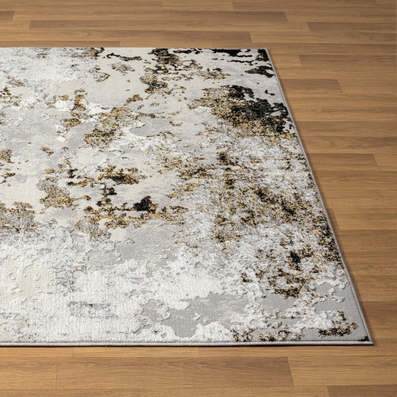 LUXE WEAVERS Modern Abstract High Low Texture Area Rug,Anthracite,6'X9'