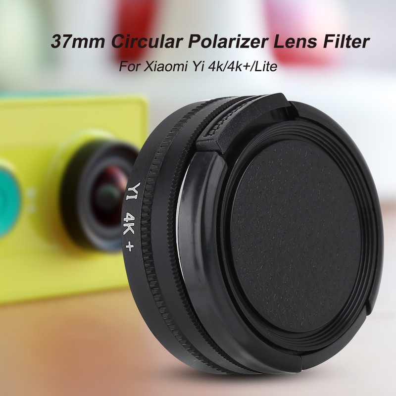 37mm Circular Polarizer Lens Filter with Adapter Ring Protective Cap