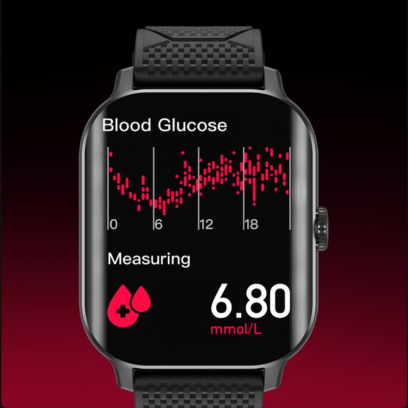 2.02in Curved Screen Smart Watch Blood Glucose Measure Health Monitor
