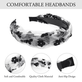 LOPHE 2PCS Braided Headbands for Women, Non Slip Wide Hairbands, Wide Fabric Braid Knot Hairbands, Elastic Weaving Headbands, Women Girls Fashion Headbands, DIY Hair Accessories