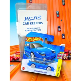 Hot Wheels '96 Nissan 180SX Type X (Blue) 6/10 HW: The '90s - 2024-211/250 (Short Card) - includes a KLAS Car Keeper Protector Case - HTB08