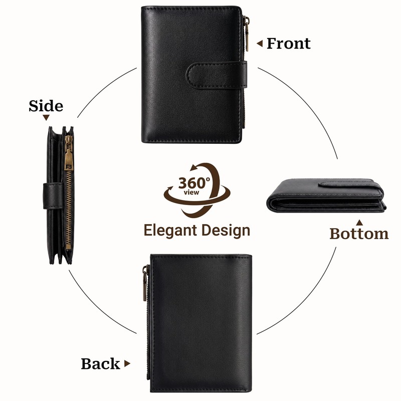 Espera Small Wallet Women Leather RFID Blocking Bifold Ladies Compact