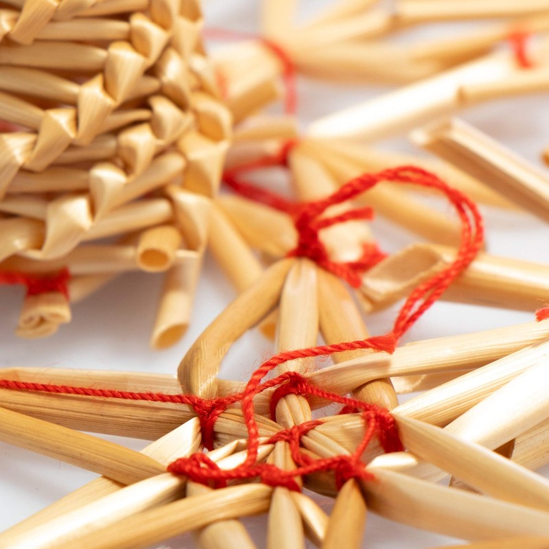 com-four® 52 x Straw Stars in Mix Set - Christmas